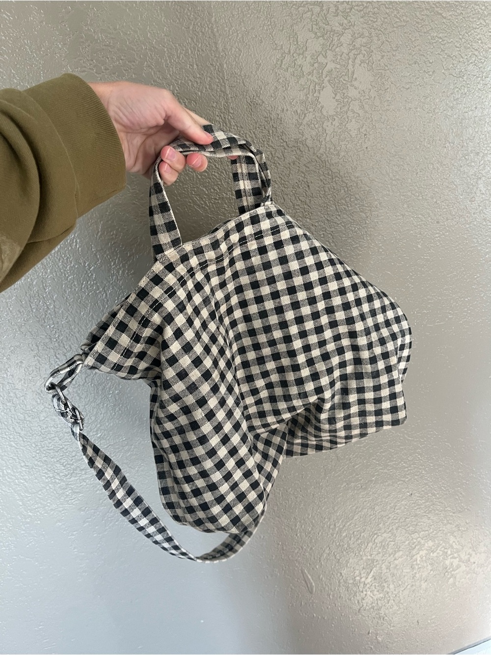 NWT Baggu Horizontal Zip Duck Bag - Black & White Gingham